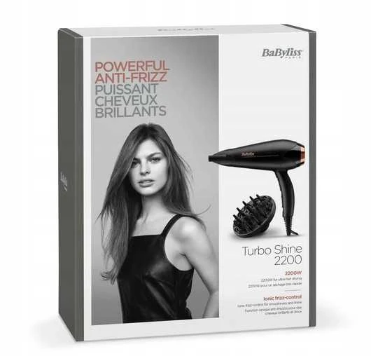 Galingas Babyliss D570DE 2200 W plaukų džiovintuvas – su jonizacija, keramikiniu paviršiumi ir difuzoriumi.