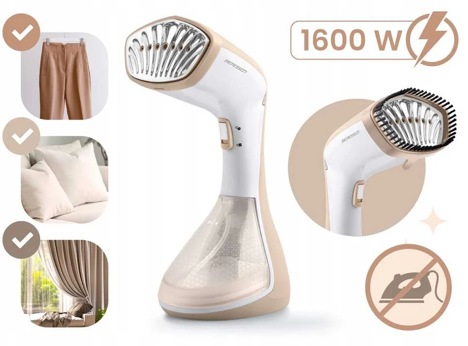 Galingas drabužių garintuvas 1600W 26 g/min komplektas