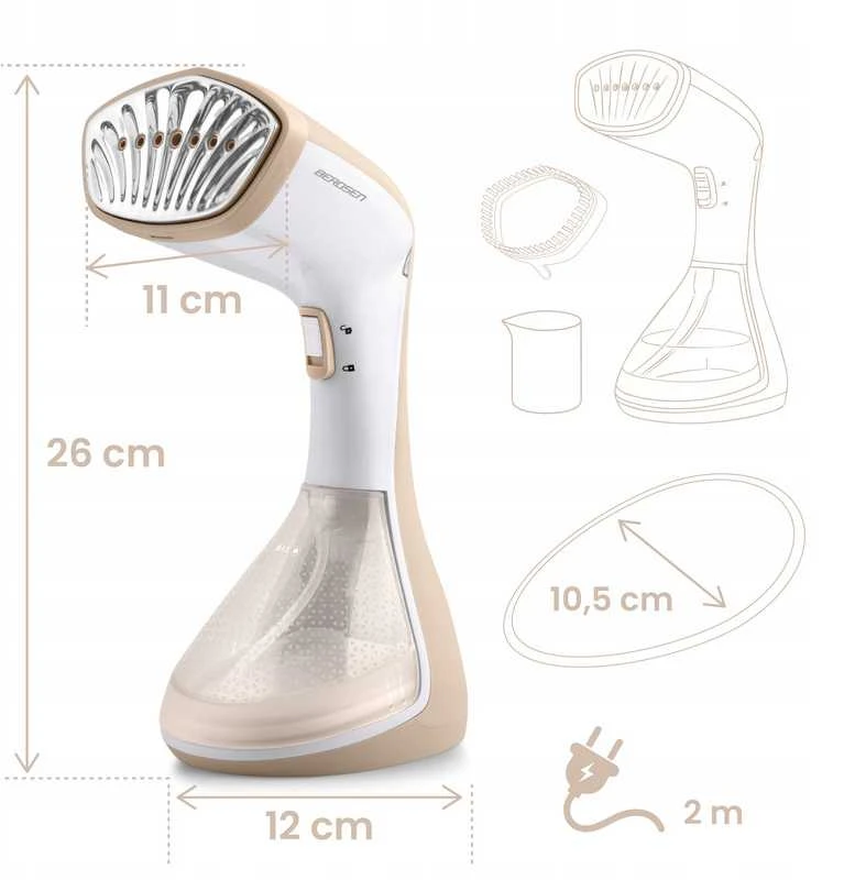 Galingas drabužių garintuvas 1600W 26 g/min komplektas