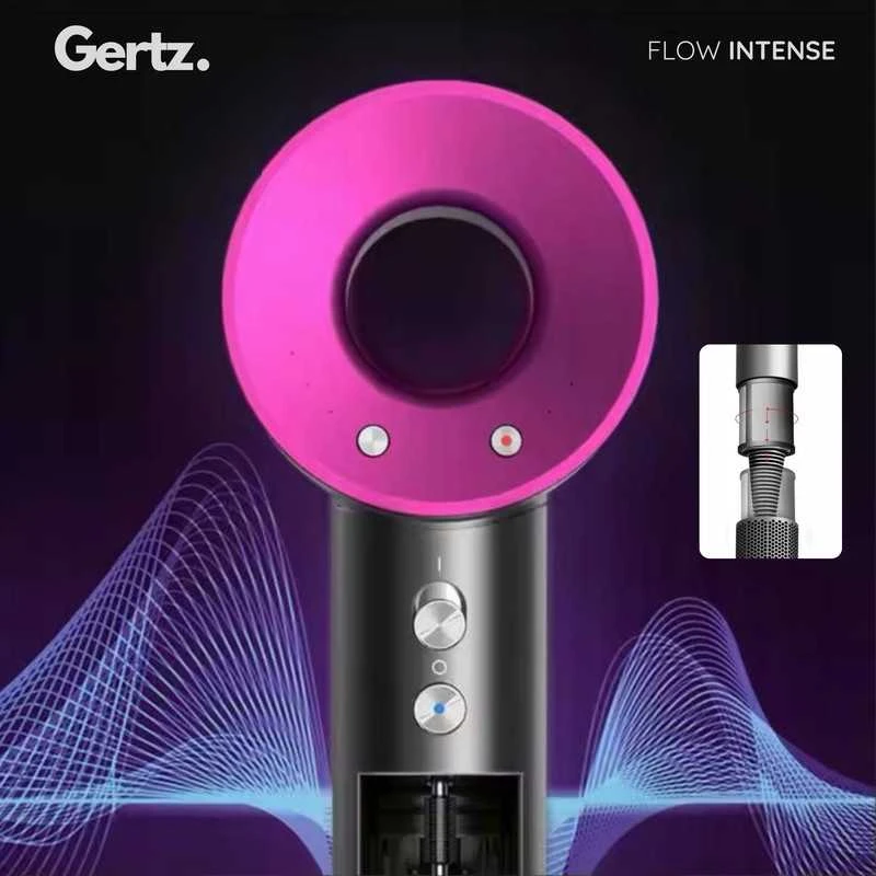 Galingas plaukų džiovintuvas Gertz Flow Intense 1600 W – su 5 skirtingais antgaliais.