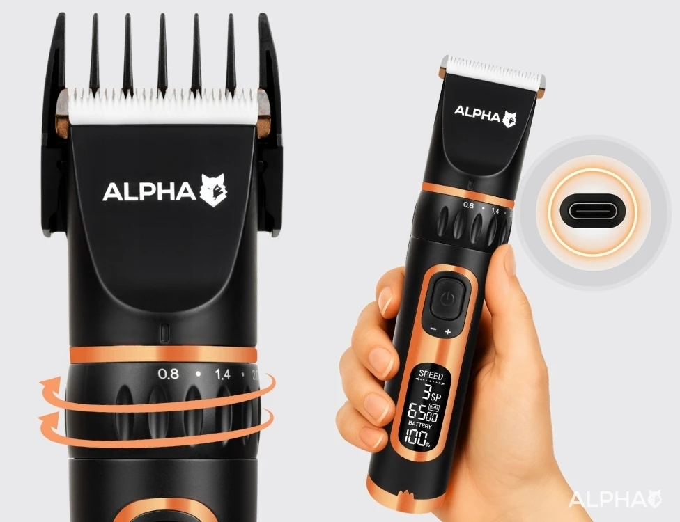 Gyvūnų kirpimo mašinėlė ALPHA, 10 dalių