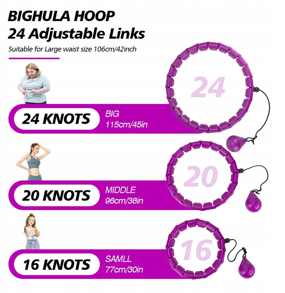 Hula lankas Bedee su svareliu, violetinis