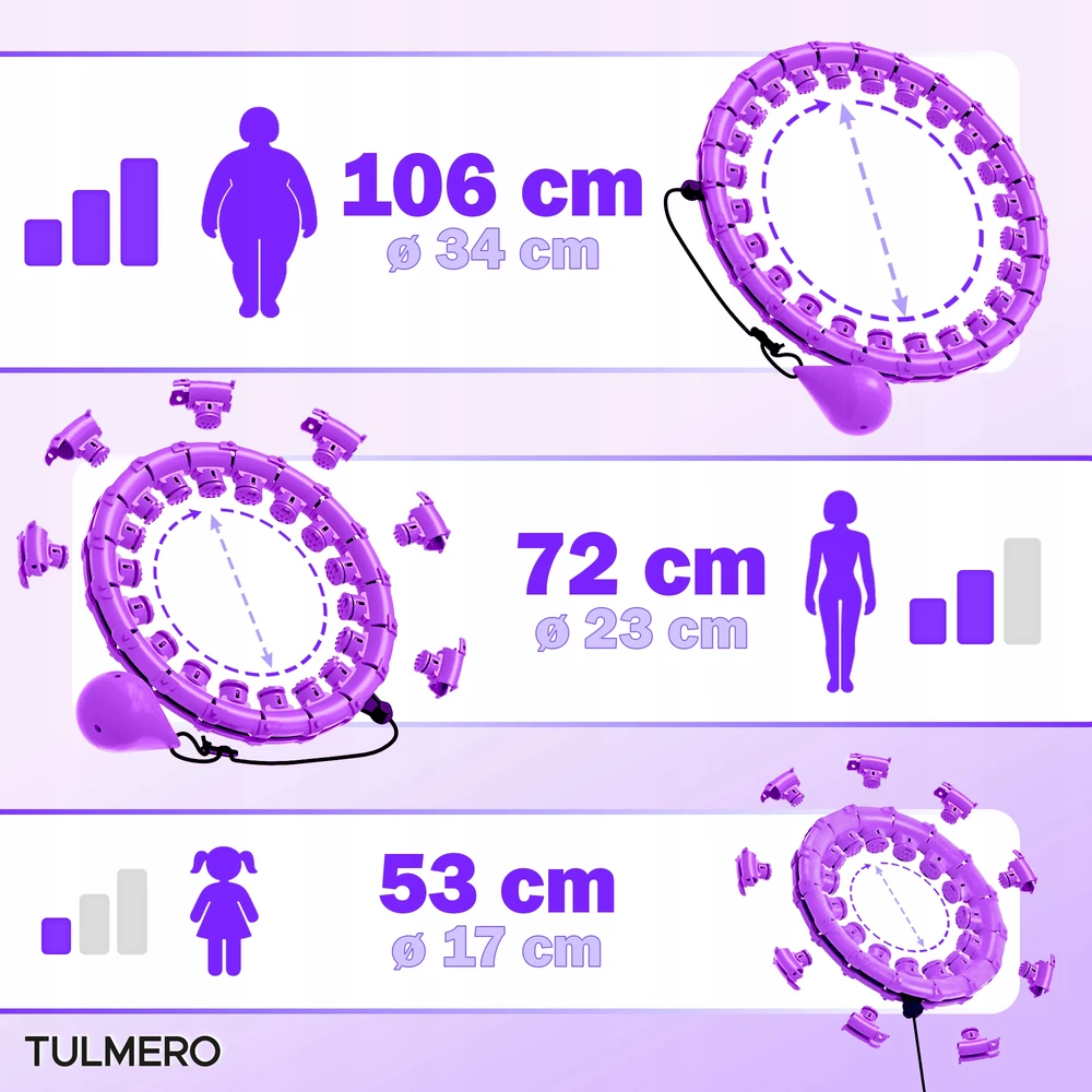 Hula lankas su svoriu Tulmero, 24 segmentai
