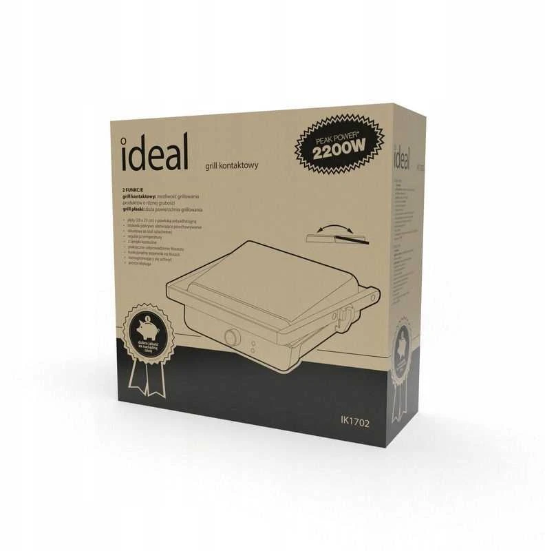 IDEAL kontaktinis elektrinis grilis 2200 W – sulankstomas, XXL dydžio