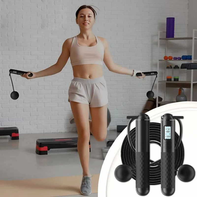 Išmanioji Šokdynė su LED Ekranu ir Skaitikliu | Reguliuojama Ilgis 280 cm | Sportui ir Fitnesui