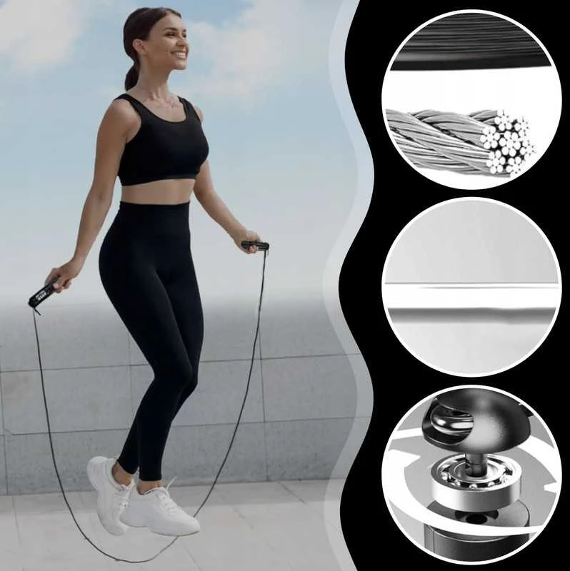 Išmanioji Šokdynė su LED Ekranu ir Skaitikliu | Reguliuojama Ilgis 280 cm | Sportui ir Fitnesui