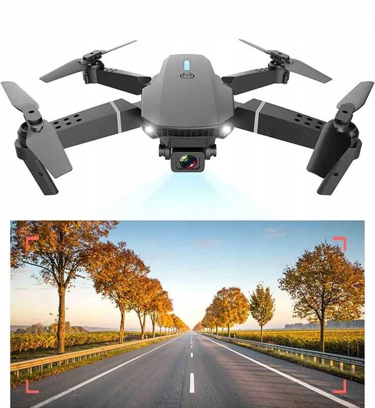 Išmanus 4K WiFi dronas su dviem priekinėmis kameromis ir 3 akumuliatoriais