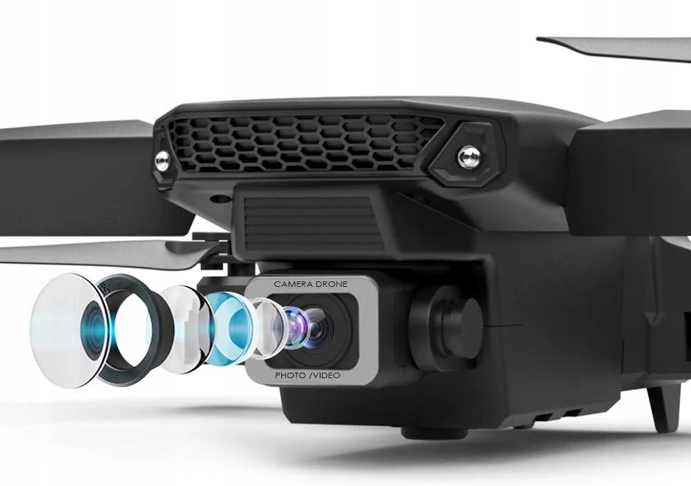 Išmanus 4K WiFi dronas su dviem priekinėmis kameromis ir 3 akumuliatoriais