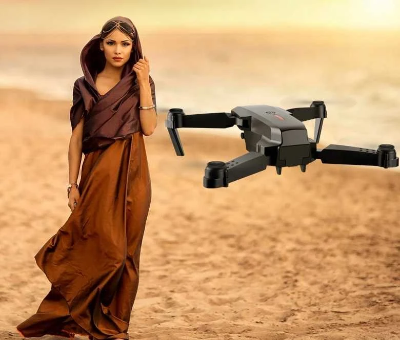 Išmanus 4K WiFi dronas su dviem priekinėmis kameromis ir 3 akumuliatoriais