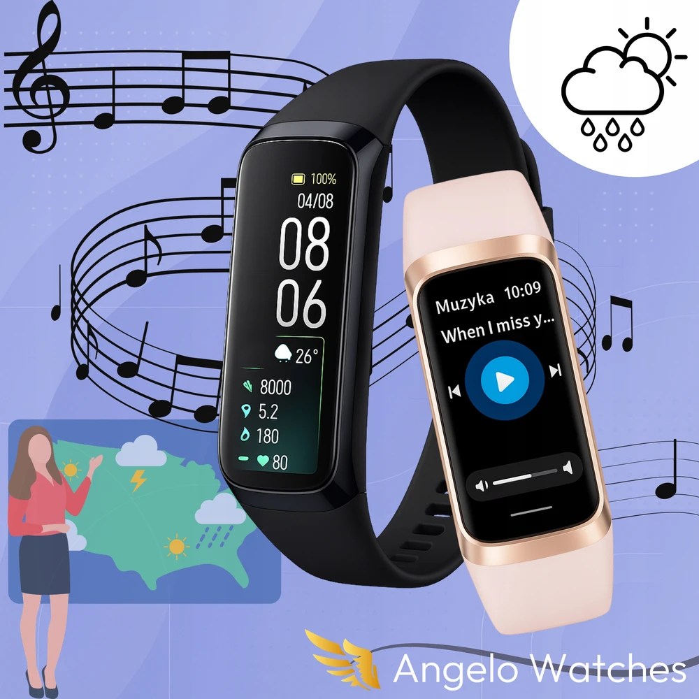 Išmanusis laikrodis Išmanioji apyrankė Angelo Watches C60, juoda