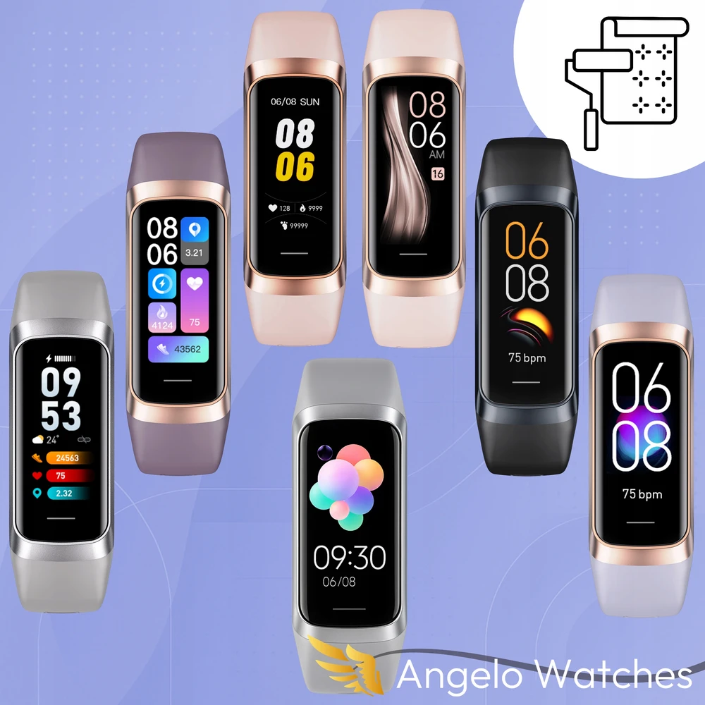 Išmanusis laikrodis Išmanioji apyrankė Angelo Watches C60, juoda
