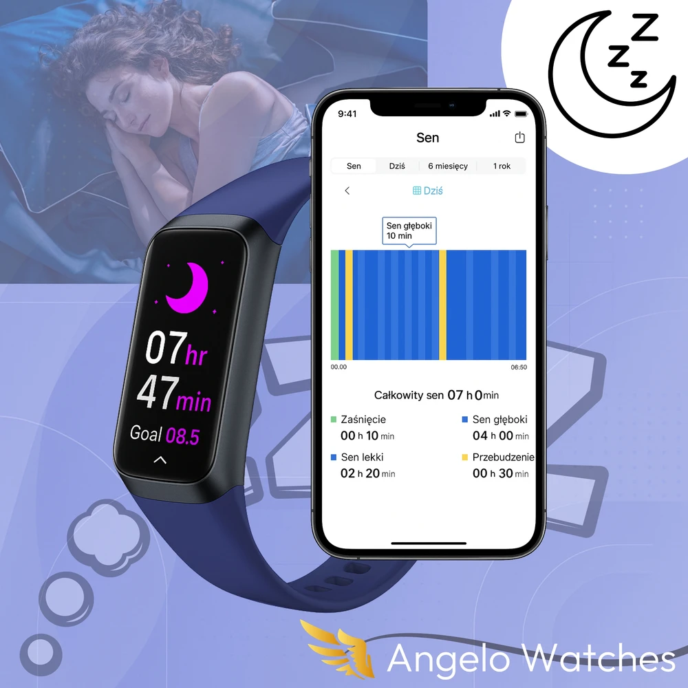 Išmanusis laikrodis Išmanioji apyrankė Angelo Watches C60, juoda