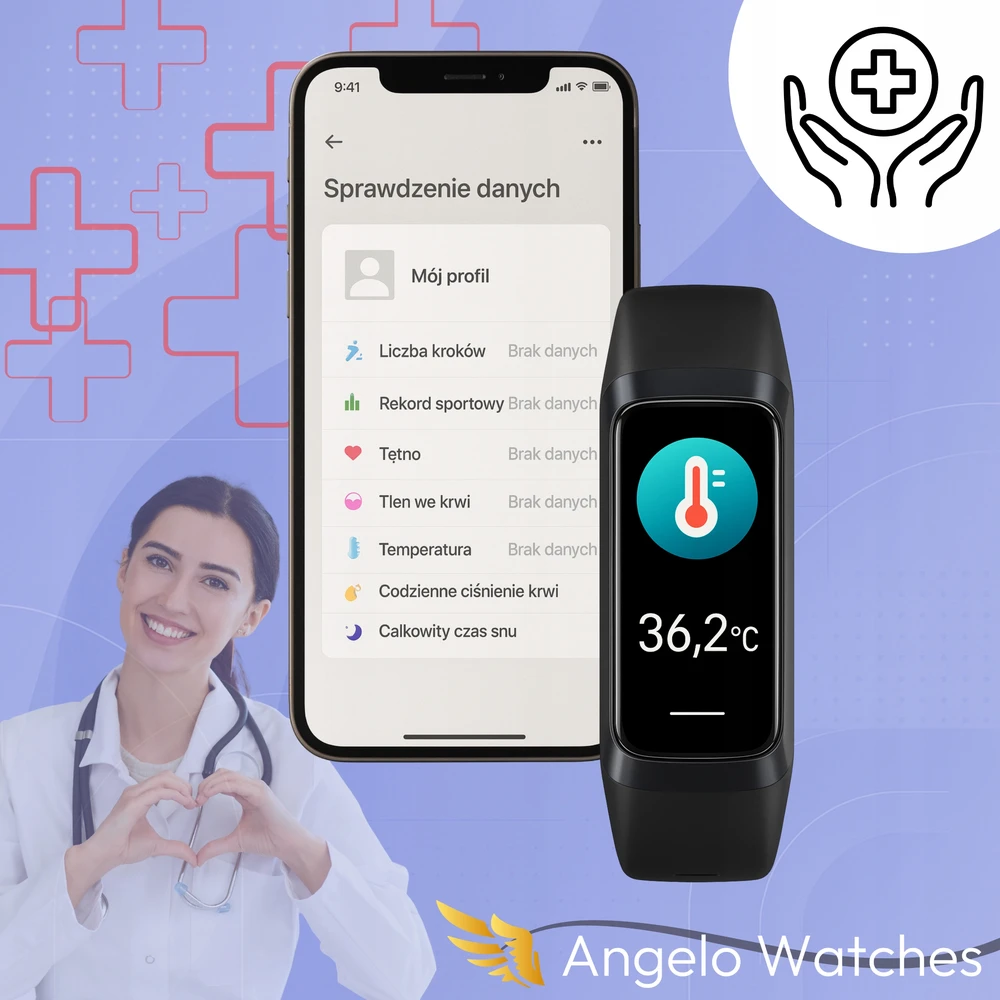 Išmanusis laikrodis Išmanioji apyrankė Angelo Watches C60, juoda