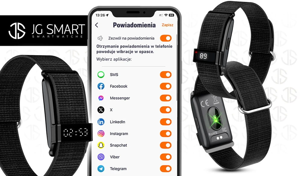 Išmanusis laikrodis Išmanioji apyrankė JG Smart