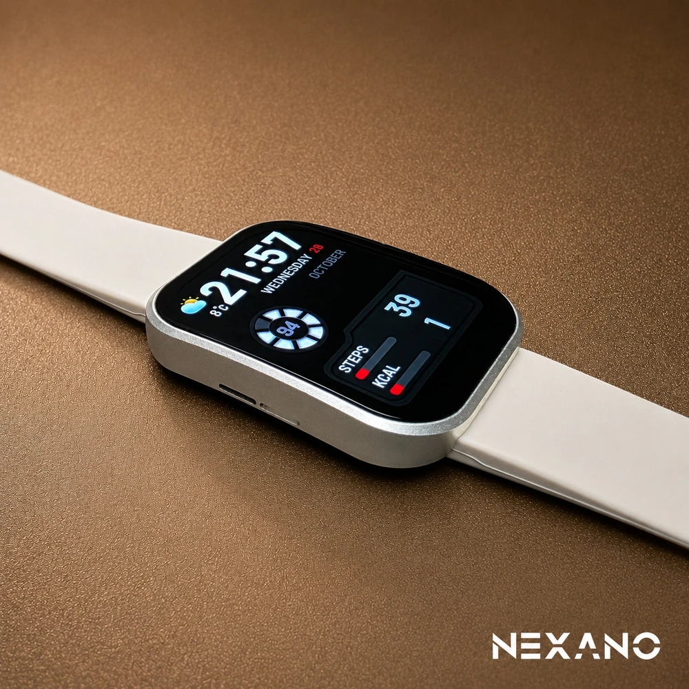 Išmanusis laikrodis Nexano, 1,93″ AMOLED, auksinis