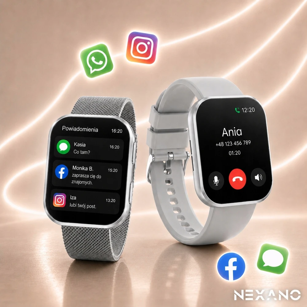 Išmanusis laikrodis Nexano, 1,93″ AMOLED, auksinis