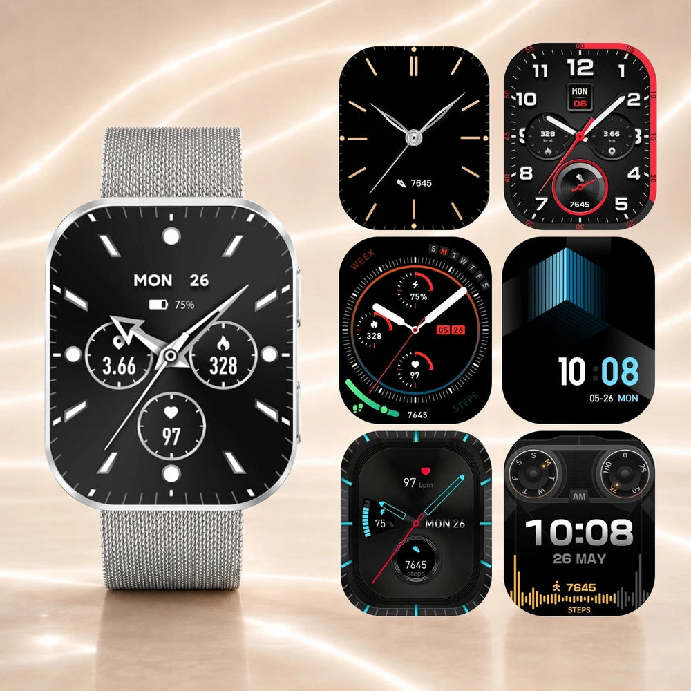 Išmanusis laikrodis Nexano, 1,93″ AMOLED, auksinis