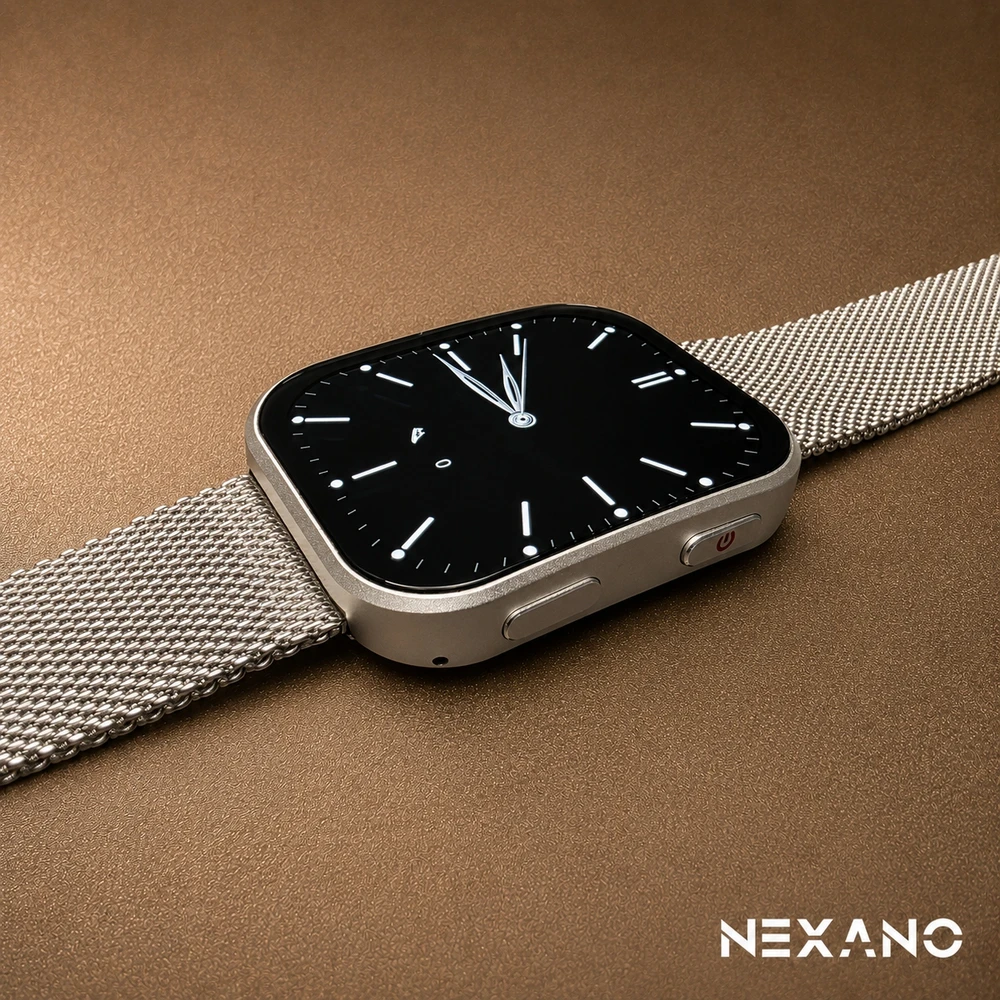 Išmanusis laikrodis Nexano, 1,93″ AMOLED, auksinis
