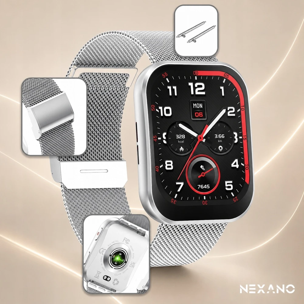 Išmanusis laikrodis Nexano, 1,93″ AMOLED, auksinis