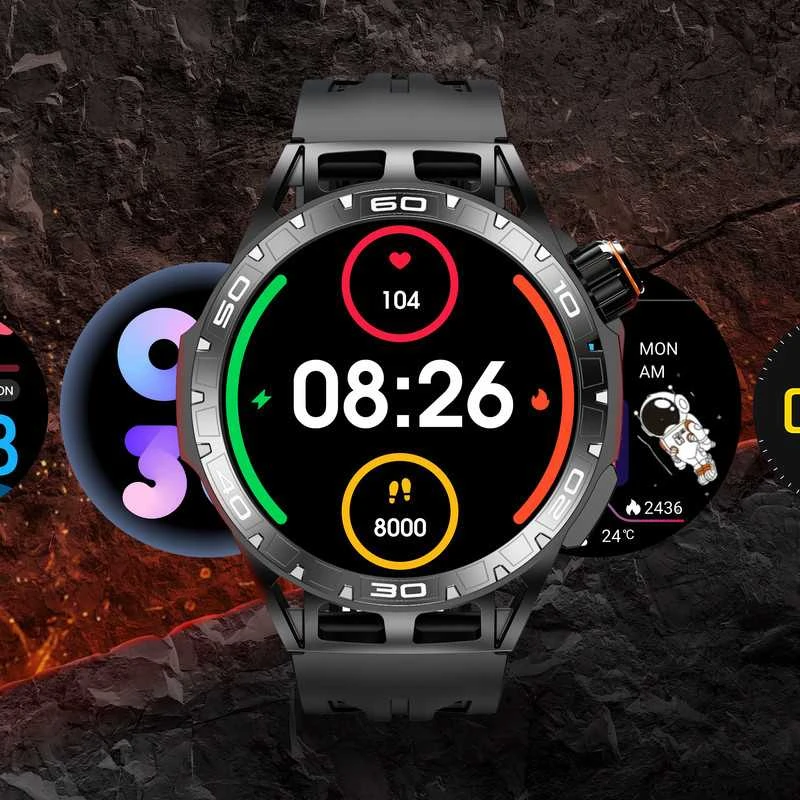 Išmanusis laikrodis vyrams su AMOLED ekranu, sporto funkcijomis, skambučiais ir matavimo funkcijomis