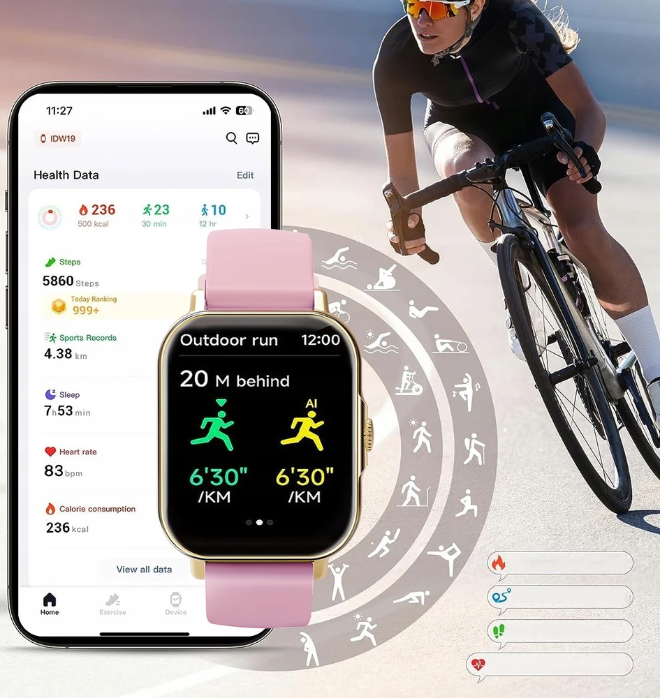 Išmanusis laikrodis WonderWatch, 4 dirželiai