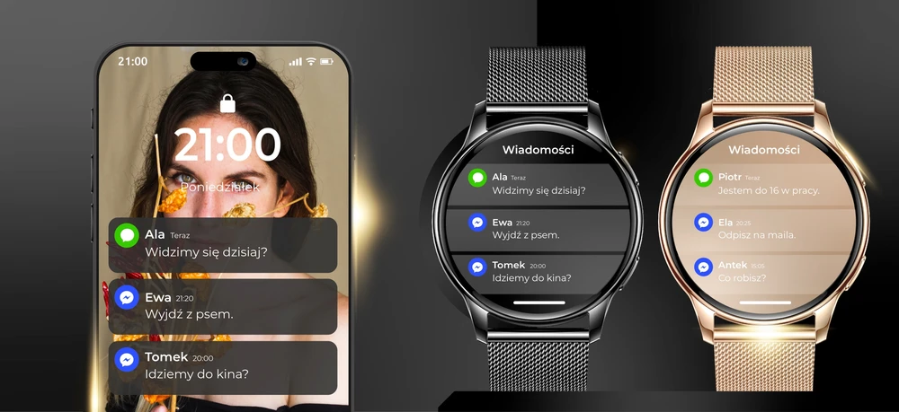 Išmanusis laikrodis WonderWatch Mi5, 4 dirželiai
