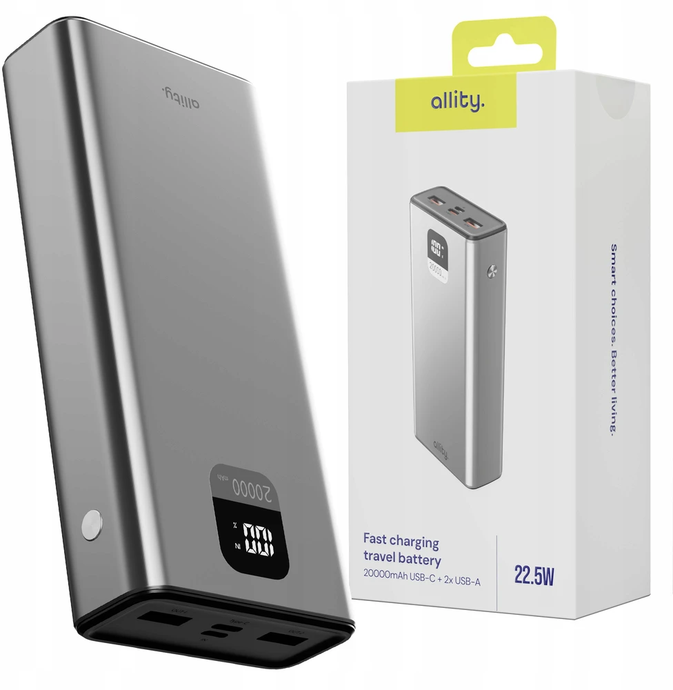 Išorinė baterija Allity, 20 000 mAh