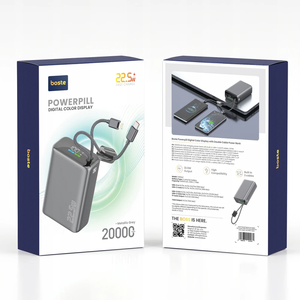 Išorinė baterija Boste, 20 000 mAh