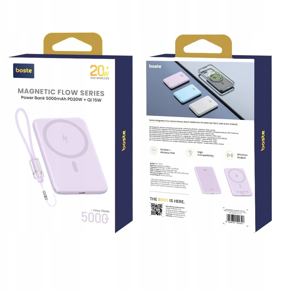 Išorinė baterija Boste, 5000 mAh
