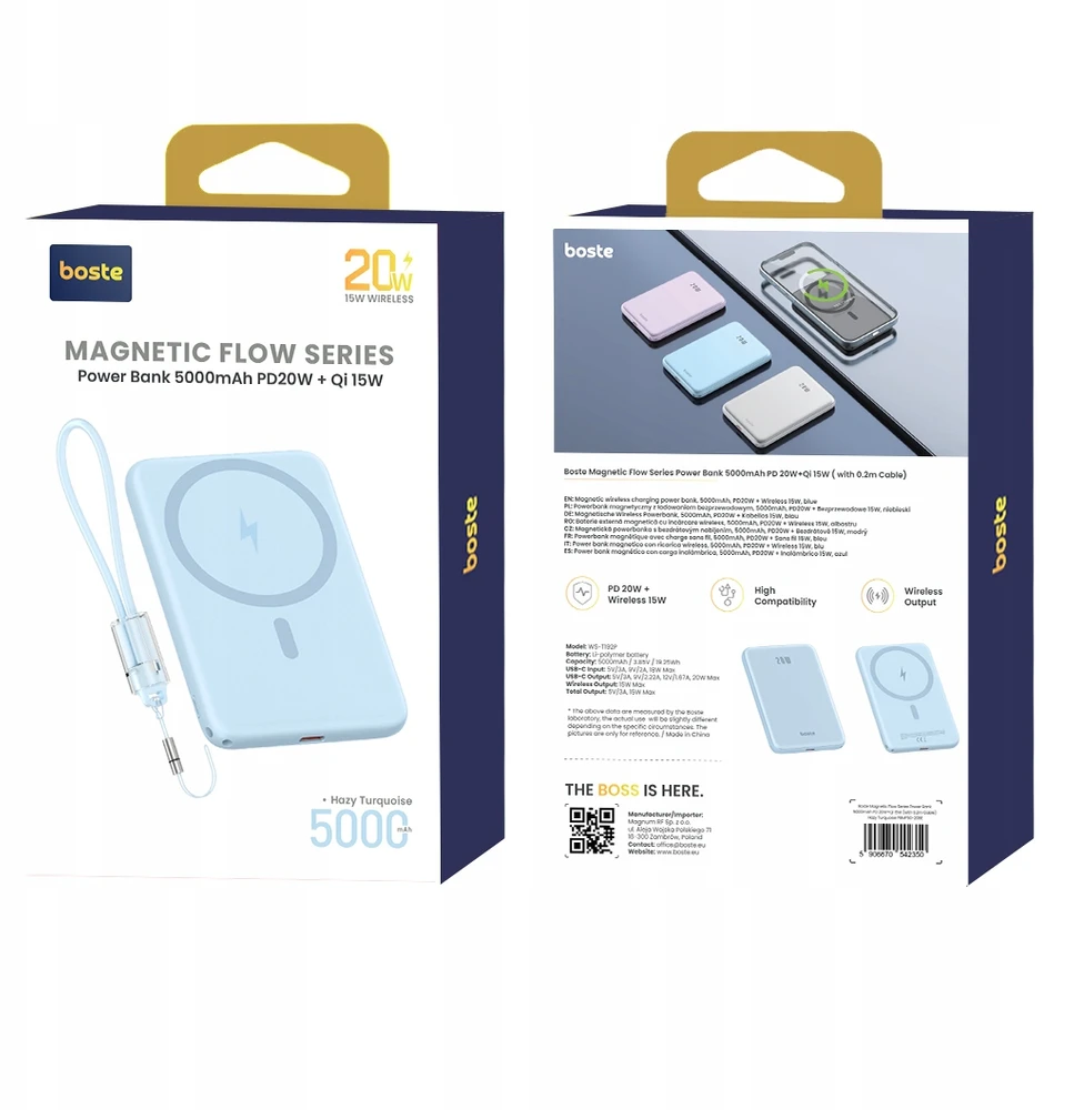 Išorinė baterija Boste, 5000 mAh