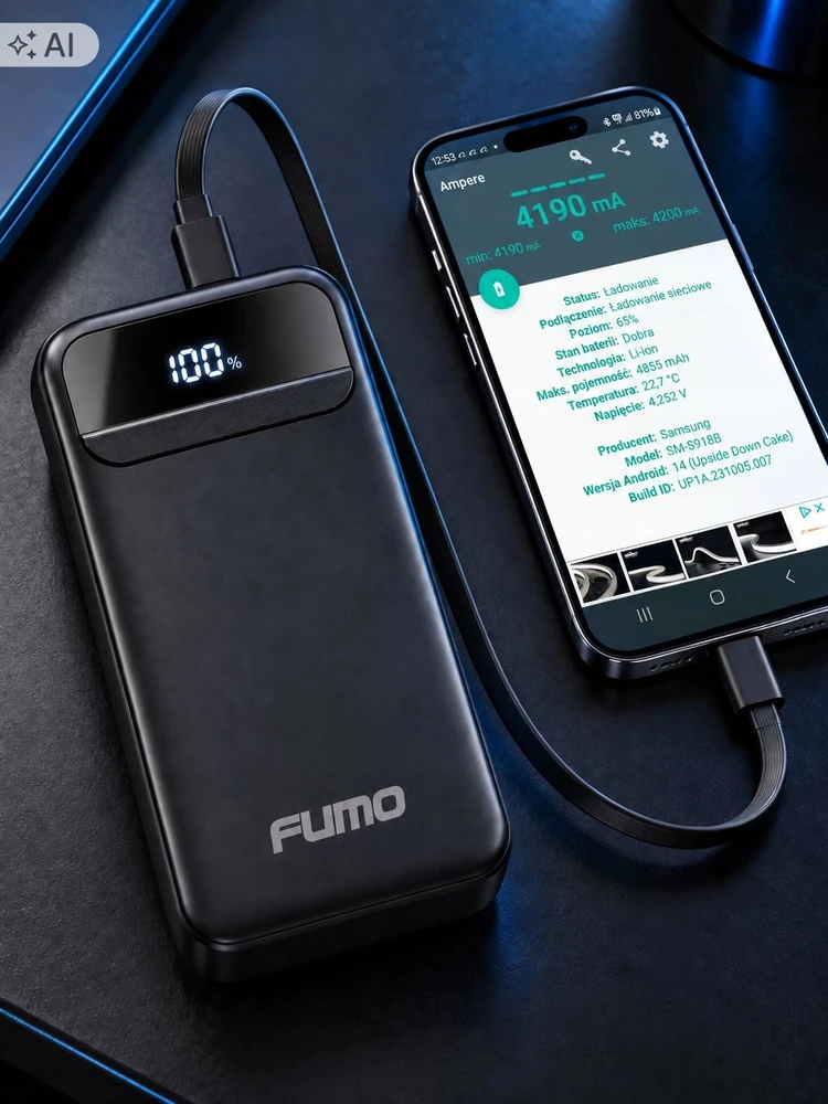 Išorinė baterija FUMO, 20 000 mAh