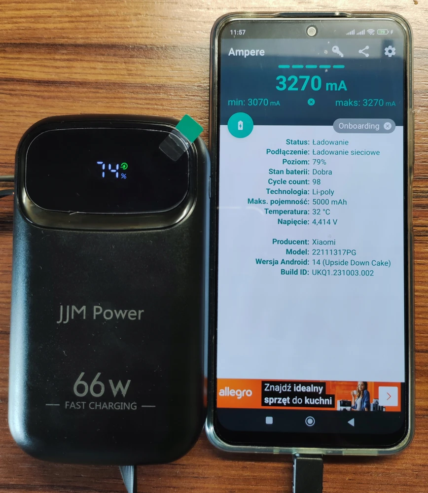 Išorinė baterija JJMPower, 20 000 mAh
