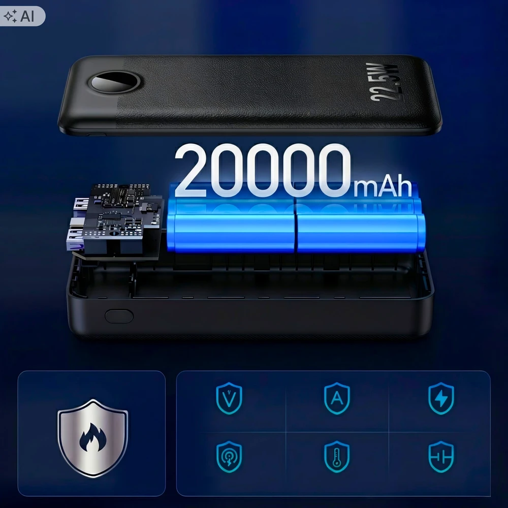Išorinė baterija Matnox, 20 000 mAh