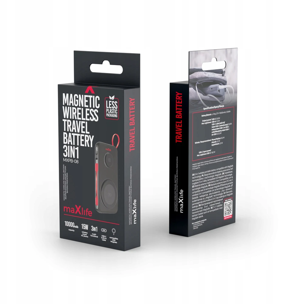 Išorinė baterija Maxlife, 3 viename