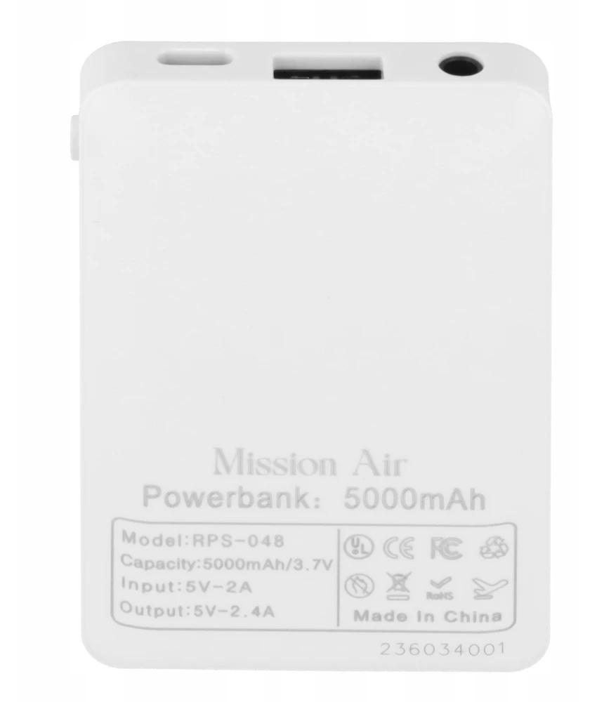 Išorinė baterija Mission Air, 5000 mAh