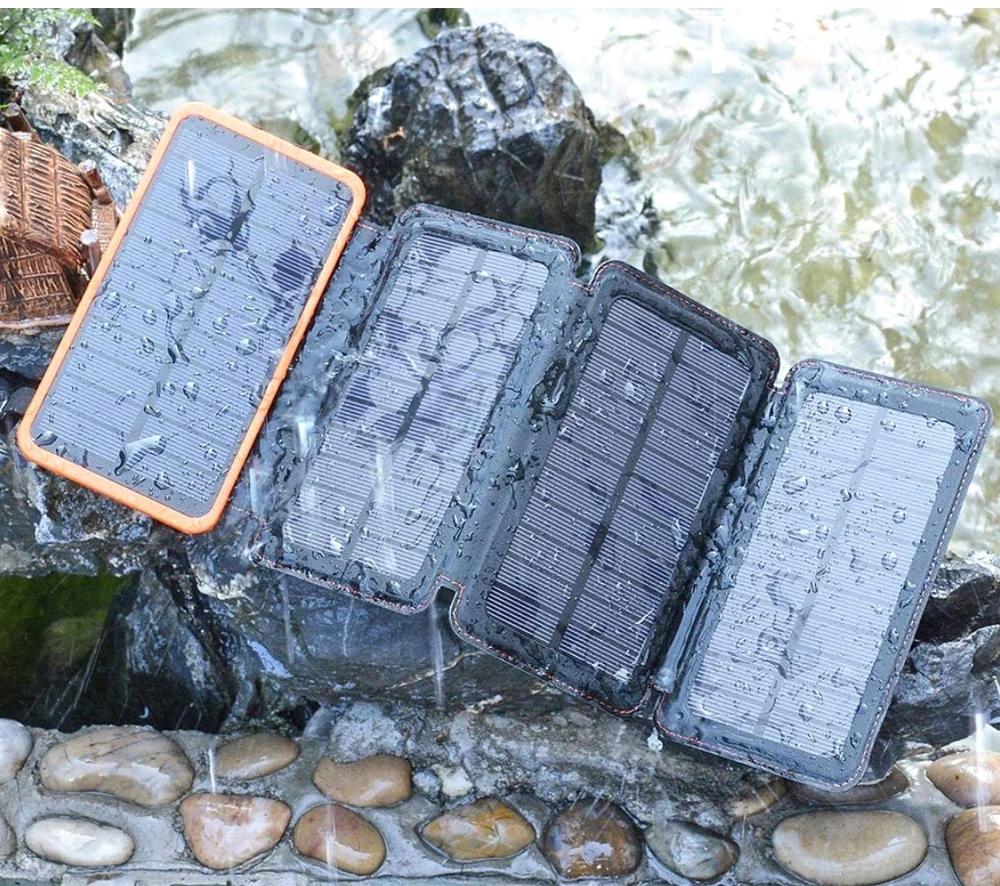 Išorinė baterija su saulės įkrovikliu, 25 000 mAh