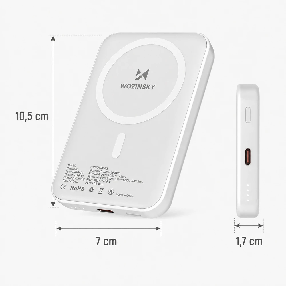 Išorinė baterija Wozinsky, 10000 mAh