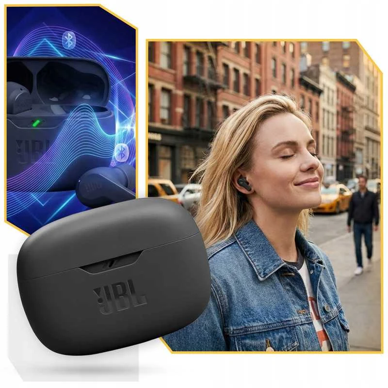 JBL Wave Beam TWS belaidės ausinės, Bluetooth 5.1, juodos