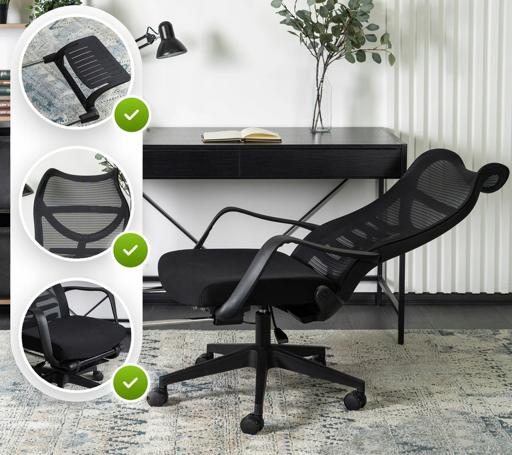 Juoda ergonominė biuro kėdė ACTON
