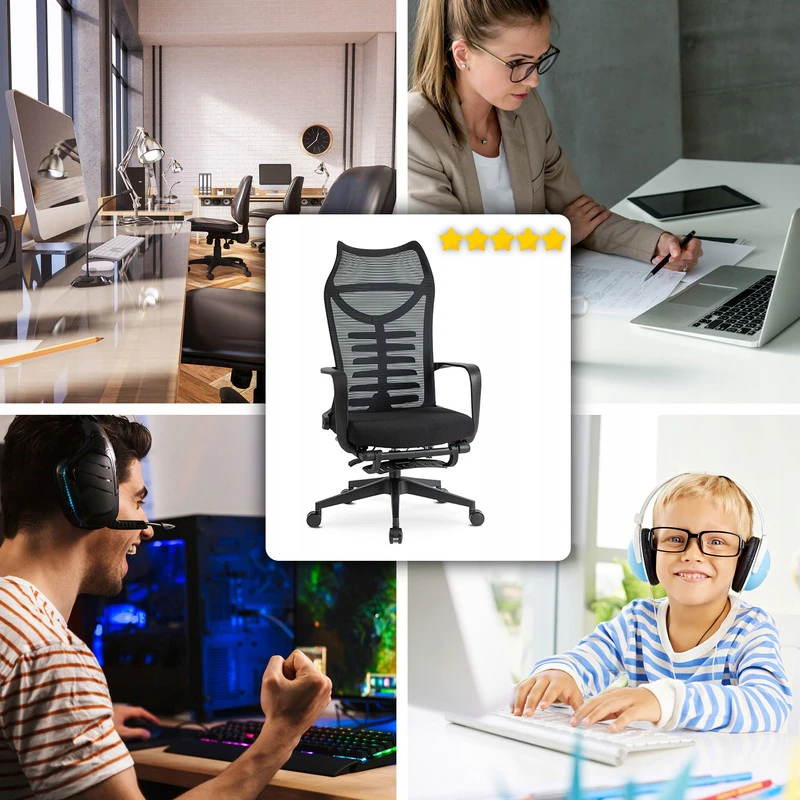 Juoda ergonominė biuro kėdė ACTON