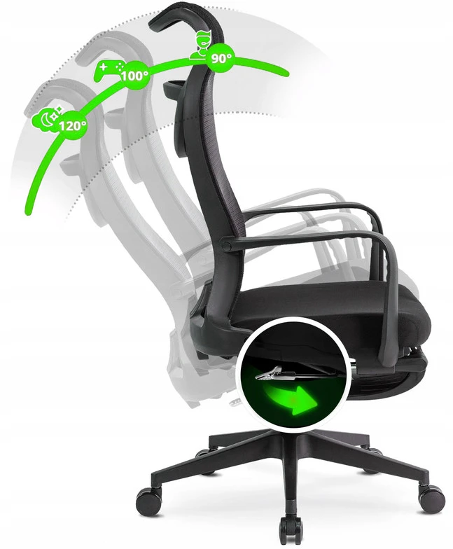Juoda ergonominė biuro kėdė ACTON
