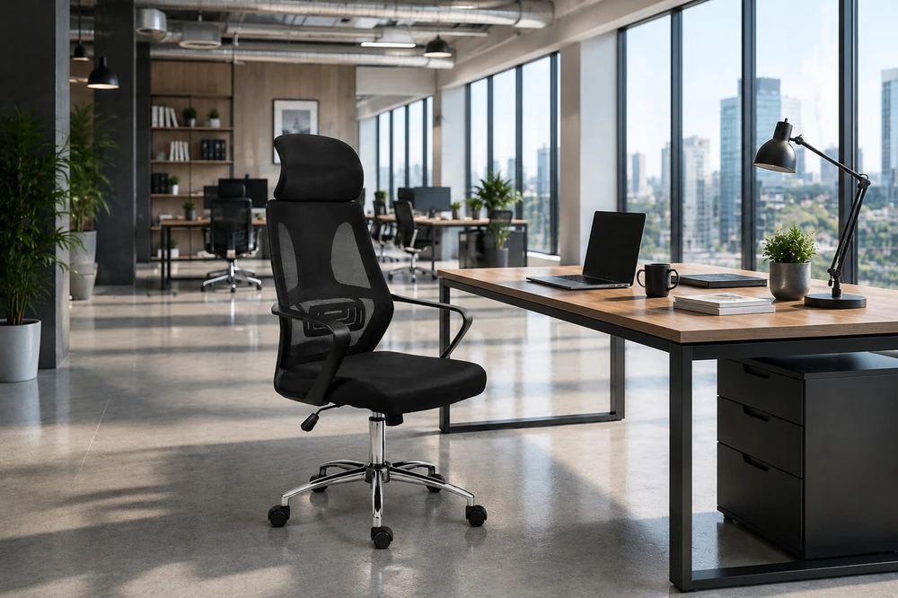 Juoda ergonominė biuro kėdė COLT