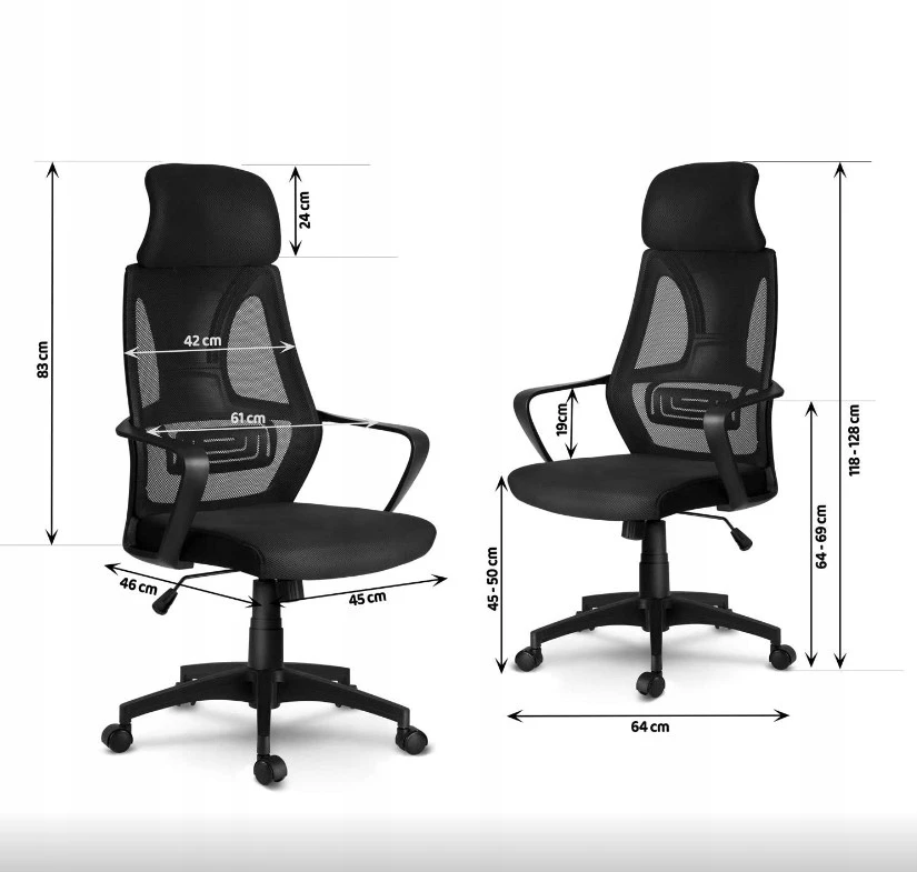 Juoda ergonominė biuro kėdė COLT