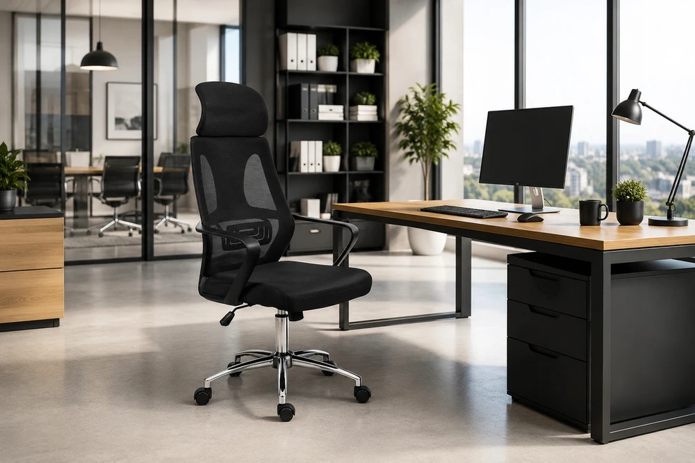 Juoda ergonominė biuro kėdė COLT