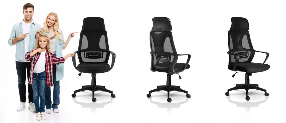 Juoda ergonominė biuro kėdė COLT