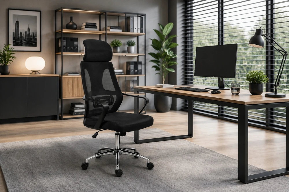 Juoda ergonominė biuro kėdė COLT