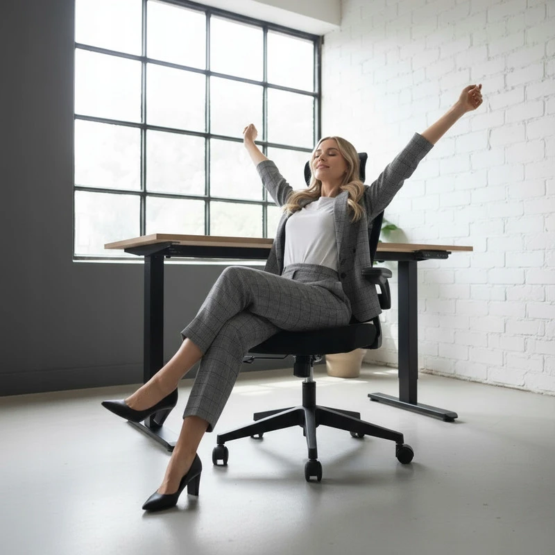 Juoda ergonominė biuro kėdė Ergo Lite LVNSystem