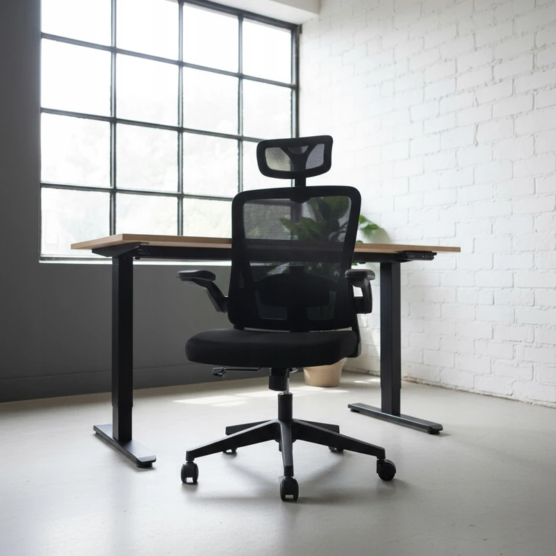 Juoda ergonominė biuro kėdė Ergo Lite LVNSystem