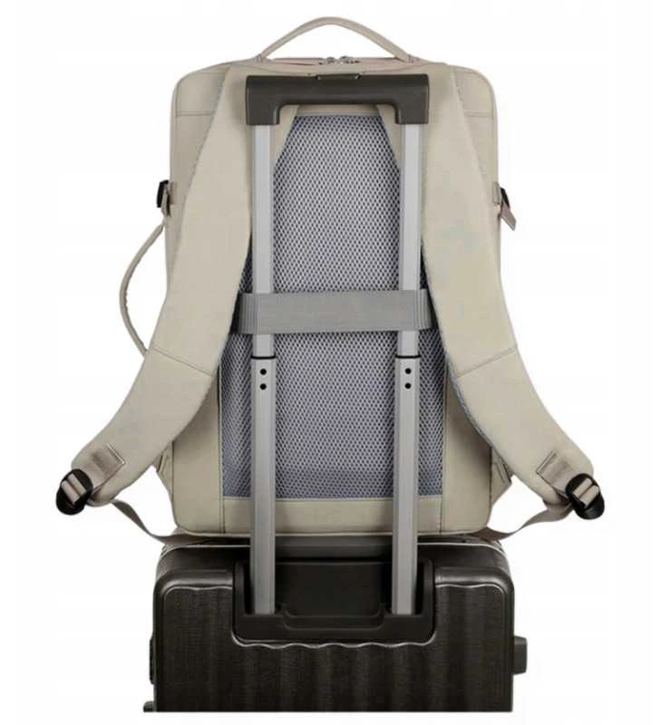 Kelioninė kuprinė su USB, smėlio spalvos
