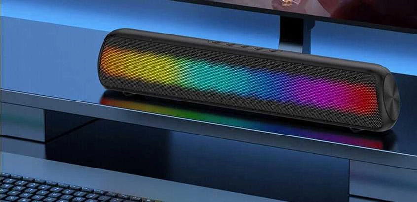 Kompiuterinė „Soundbar“ kolonėlė nešiojamam kompiuteriui su USB ir LED apšvietimu
